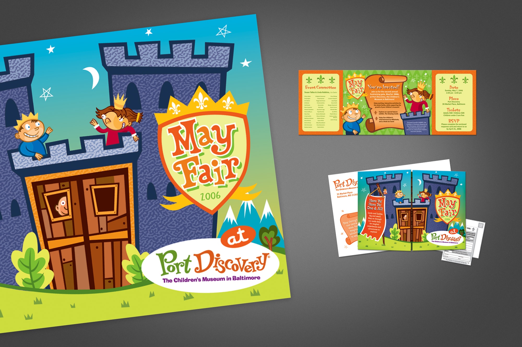 Brand identity design for Port Discovery Children's Museum in Baltimore.